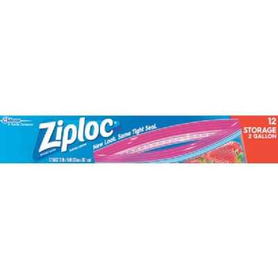Ziploc 2 Gal. Double Zipper Food Storage Bag (12-Count)